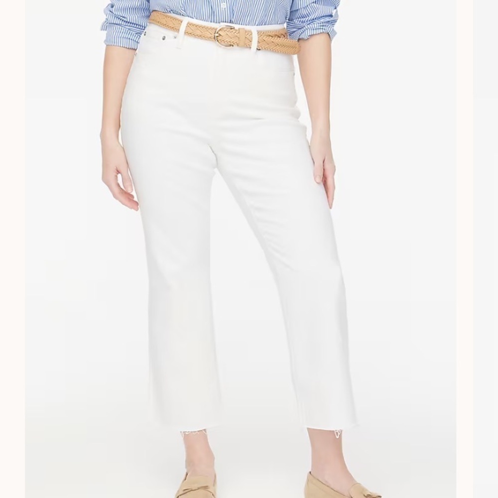 J Crew Curvy mid-rise flare crop jean in signature stretch
